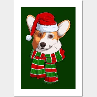 Christmas Corgi Posters and Art